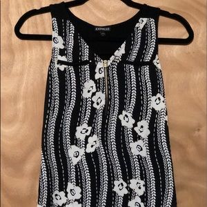 Zipper Front Floral Tank